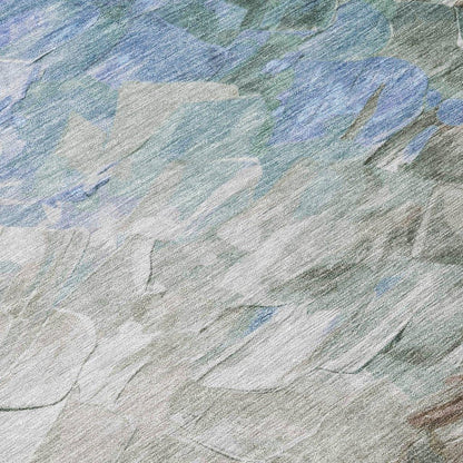 Braearis Blue Washable Indoor - Outdoor Rug - LOOMLAN - LOOMLAN Rugs - Outdoor Rugs