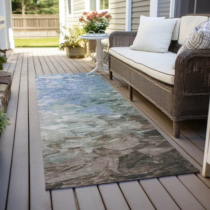 Braearis Blue Washable Indoor - Outdoor Rug - LOOMLAN - LOOMLAN Rugs - Outdoor Rugs