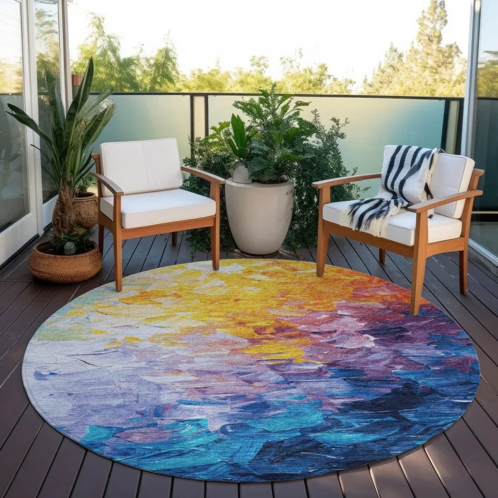 Braearis Gold Washable Indoor - Outdoor Rug - LOOMLAN - LOOMLAN Rugs - Outdoor Rugs
