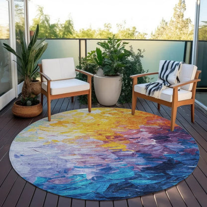 Braearis Gold Washable Indoor - Outdoor Rug - LOOMLAN - LOOMLAN Rugs - Outdoor Rugs