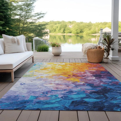 Braearis Gold Washable Indoor - Outdoor Rug - LOOMLAN - LOOMLAN Rugs - Outdoor Rugs