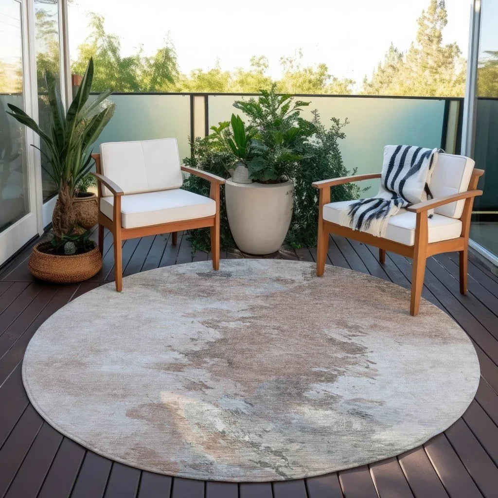 Braeas Brown Washable Indoor - Outdoor Rug - LOOMLAN - LOOMLAN Rugs - Outdoor Rugs