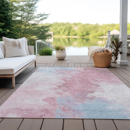 Braeas Pink Washable Indoor - Outdoor Rug - LOOMLAN - LOOMLAN Rugs - Outdoor Rugs