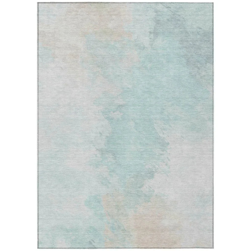 Braeas Seafoam Washable Indoor - Outdoor Rug - LOOMLAN - LOOMLAN Rugs - Outdoor Rugs
