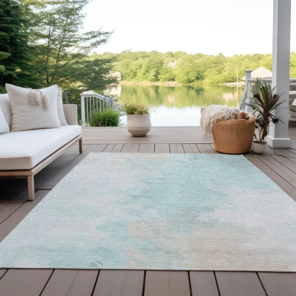 Braeas Seafoam Washable Indoor - Outdoor Rug - LOOMLAN - LOOMLAN Rugs - Outdoor Rugs