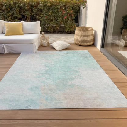 Braeas Seafoam Washable Indoor - Outdoor Rug - LOOMLAN - LOOMLAN Rugs - Outdoor Rugs