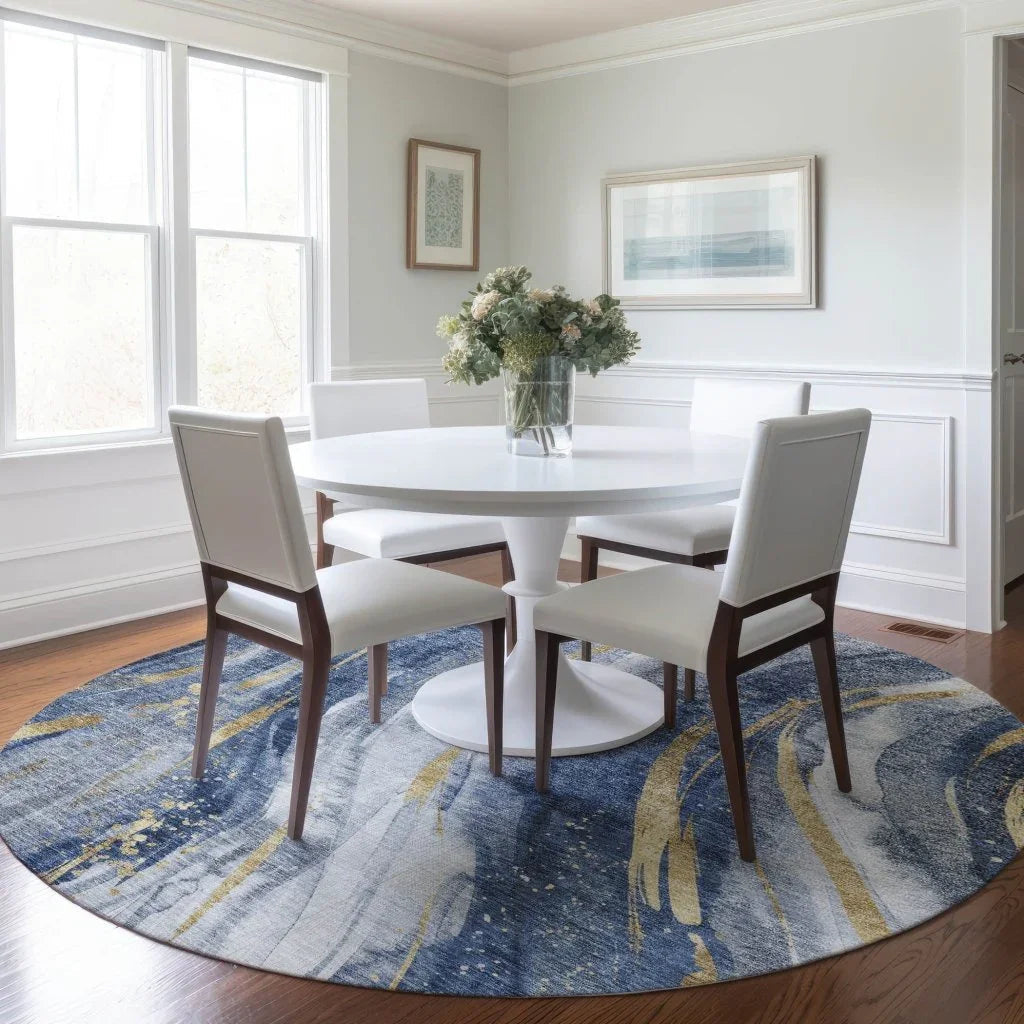 Braeon Blue Washable Indoor - Outdoor Rug - LOOMLAN - LOOMLAN Rugs - Outdoor Rugs