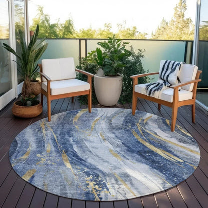 Braeon Blue Washable Indoor - Outdoor Rug - LOOMLAN - LOOMLAN Rugs - Outdoor Rugs