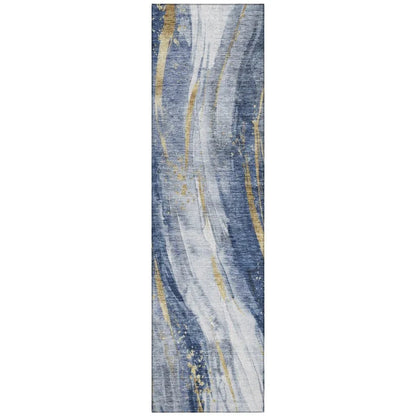 Braeon Blue Washable Indoor - Outdoor Rug - LOOMLAN - LOOMLAN Rugs - Outdoor Rugs