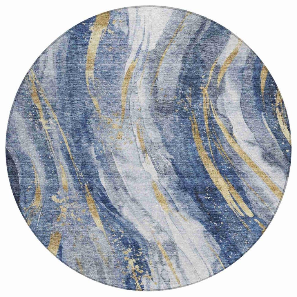 Braeon Blue Washable Indoor - Outdoor Rug - LOOMLAN - LOOMLAN Rugs - Outdoor Rugs