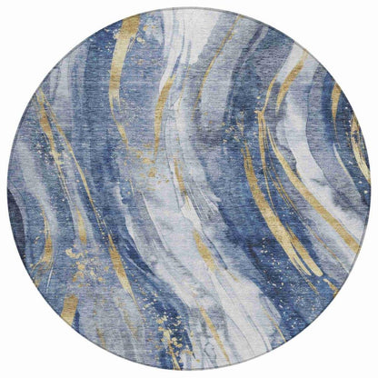 Braeon Blue Washable Indoor - Outdoor Rug - LOOMLAN - LOOMLAN Rugs - Outdoor Rugs