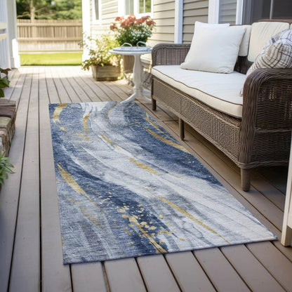Braeon Blue Washable Indoor - Outdoor Rug - LOOMLAN - LOOMLAN Rugs - Outdoor Rugs