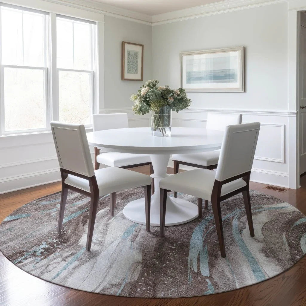 Braeon Brown Washable Indoor - Outdoor Rug - LOOMLAN - LOOMLAN Rugs - Outdoor Rugs