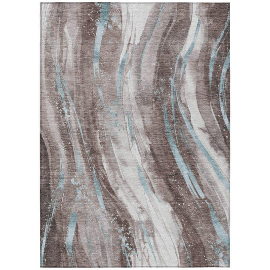 Braeon Brown Washable Indoor - Outdoor Rug - LOOMLAN - LOOMLAN Rugs - Outdoor Rugs