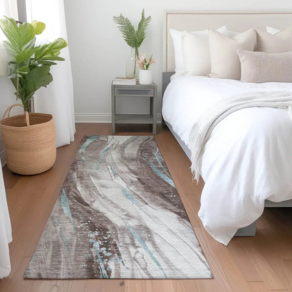 Braeon Brown Washable Indoor - Outdoor Rug - LOOMLAN - LOOMLAN Rugs - Outdoor Rugs