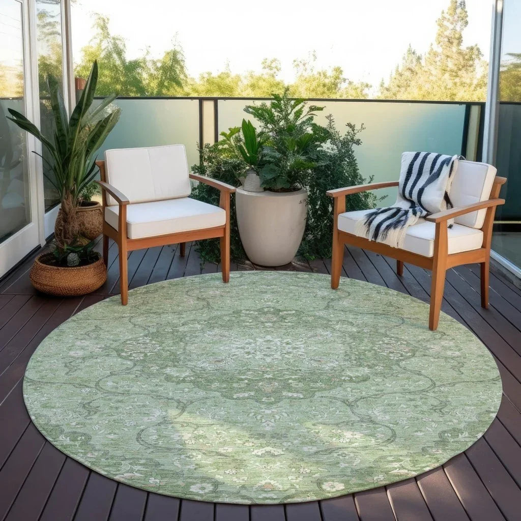 Braeor Green Washable Indoor - Outdoor Rug - LOOMLAN - LOOMLAN Rugs - Outdoor Rugs