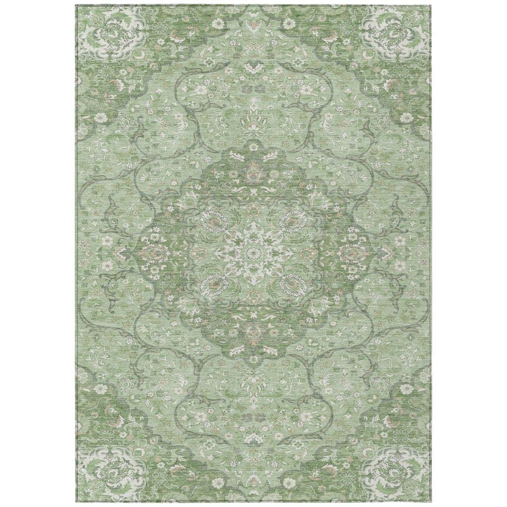 Braeor Green Washable Indoor - Outdoor Rug - LOOMLAN - LOOMLAN Rugs - Outdoor Rugs