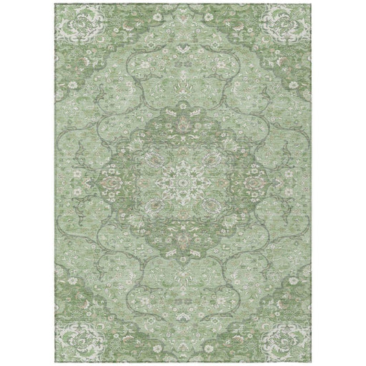 Braeor Green Washable Indoor - Outdoor Rug - LOOMLAN - LOOMLAN Rugs - Outdoor Rugs