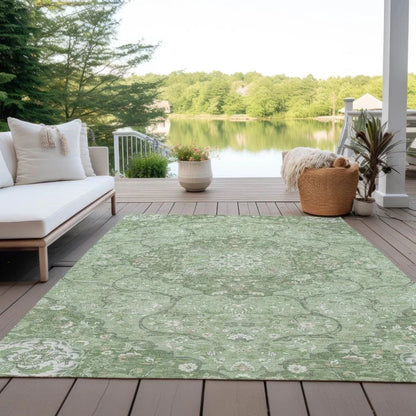 Braeor Green Washable Indoor - Outdoor Rug - LOOMLAN - LOOMLAN Rugs - Outdoor Rugs