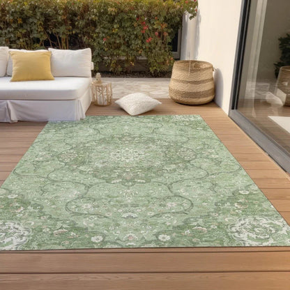 Braeor Green Washable Indoor - Outdoor Rug - LOOMLAN - LOOMLAN Rugs - Outdoor Rugs