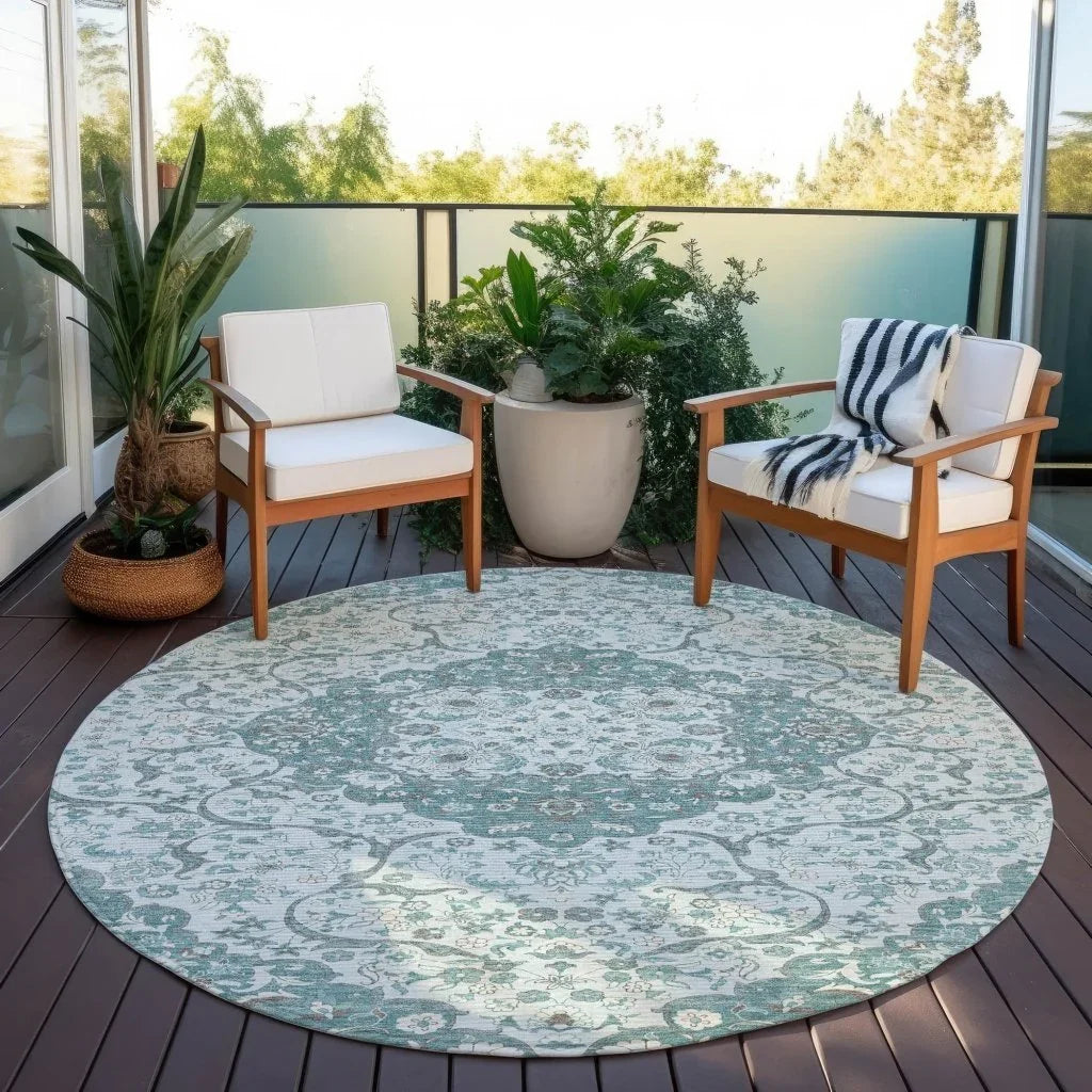 Braeor Teal Washable Indoor - Outdoor Rug - LOOMLAN - LOOMLAN Rugs - Outdoor Rugs