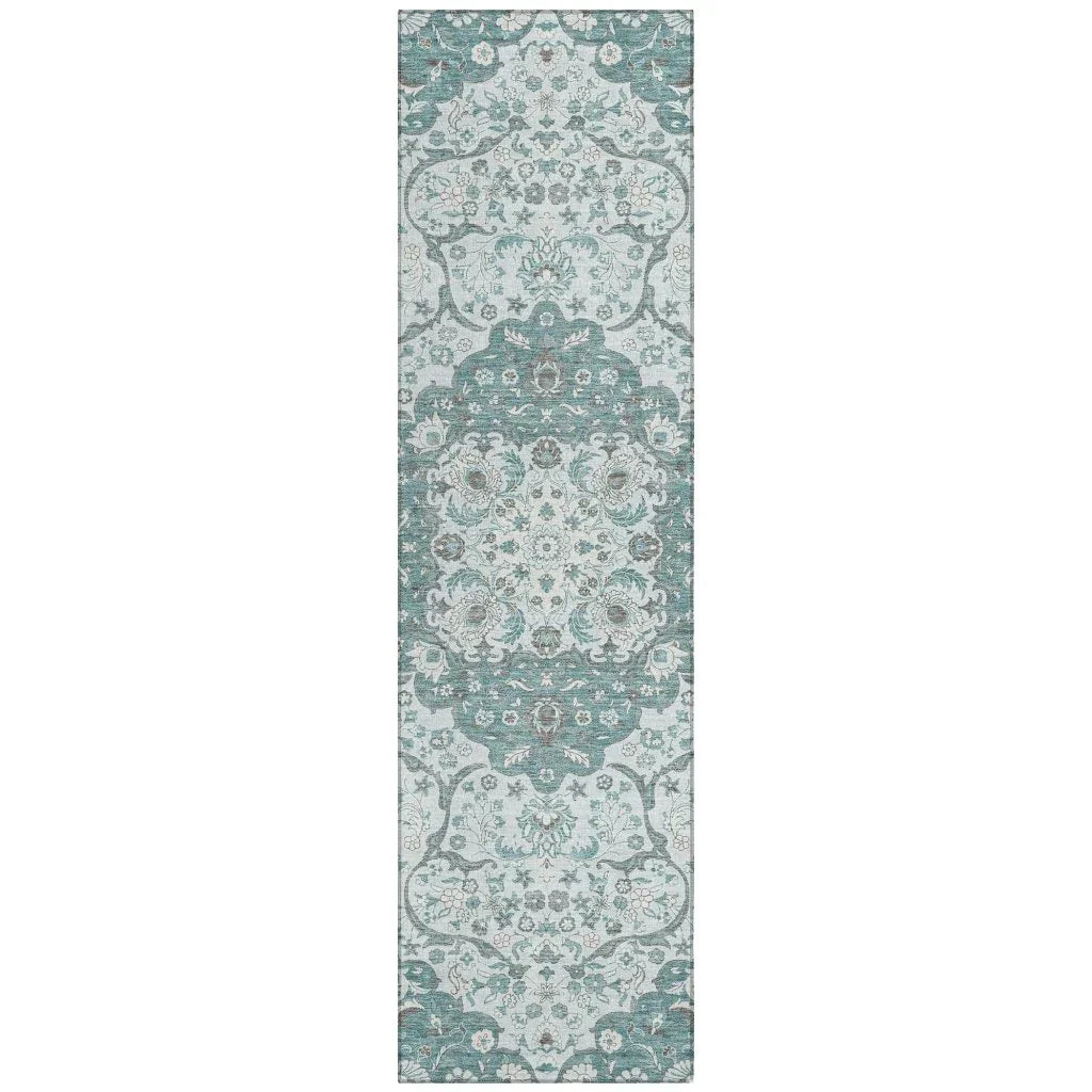 Braeor Teal Washable Indoor - Outdoor Rug - LOOMLAN - LOOMLAN Rugs - Outdoor Rugs