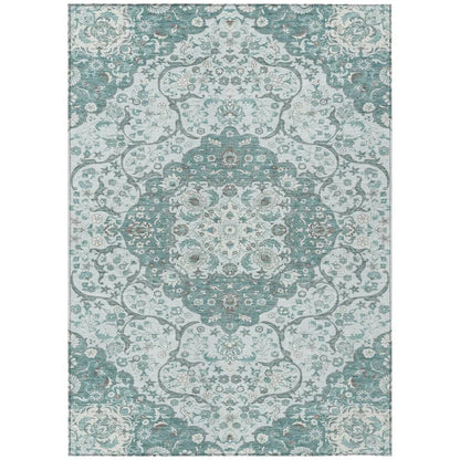 Braeor Teal Washable Indoor - Outdoor Rug - LOOMLAN - LOOMLAN Rugs - Outdoor Rugs