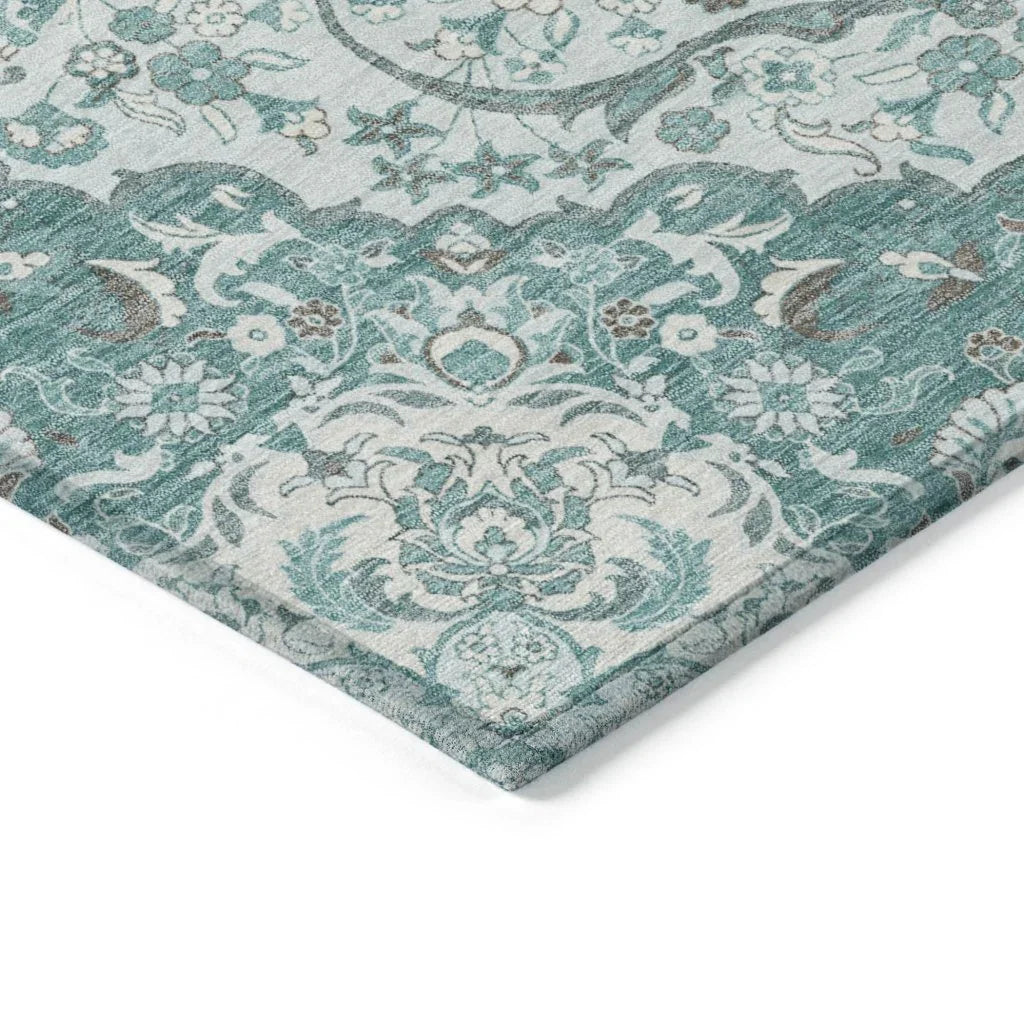 Braeor Teal Washable Indoor - Outdoor Rug - LOOMLAN - LOOMLAN Rugs - Outdoor Rugs
