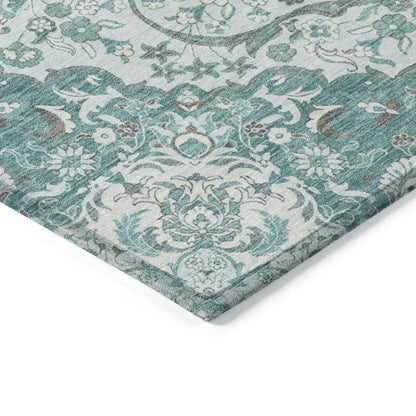 Braeor Teal Washable Indoor - Outdoor Rug - LOOMLAN - LOOMLAN Rugs - Outdoor Rugs