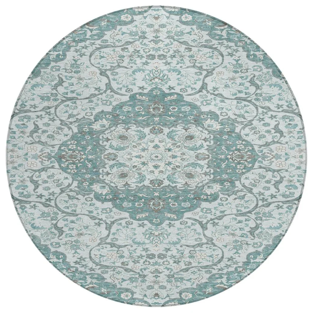 Braeor Teal Washable Indoor - Outdoor Rug - LOOMLAN - LOOMLAN Rugs - Outdoor Rugs