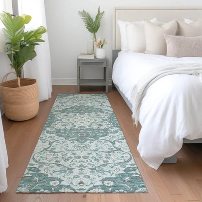 Braeor Teal Washable Indoor - Outdoor Rug - LOOMLAN - LOOMLAN Rugs - Outdoor Rugs