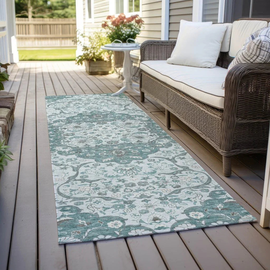 Braeor Teal Washable Indoor - Outdoor Rug - LOOMLAN - LOOMLAN Rugs - Outdoor Rugs