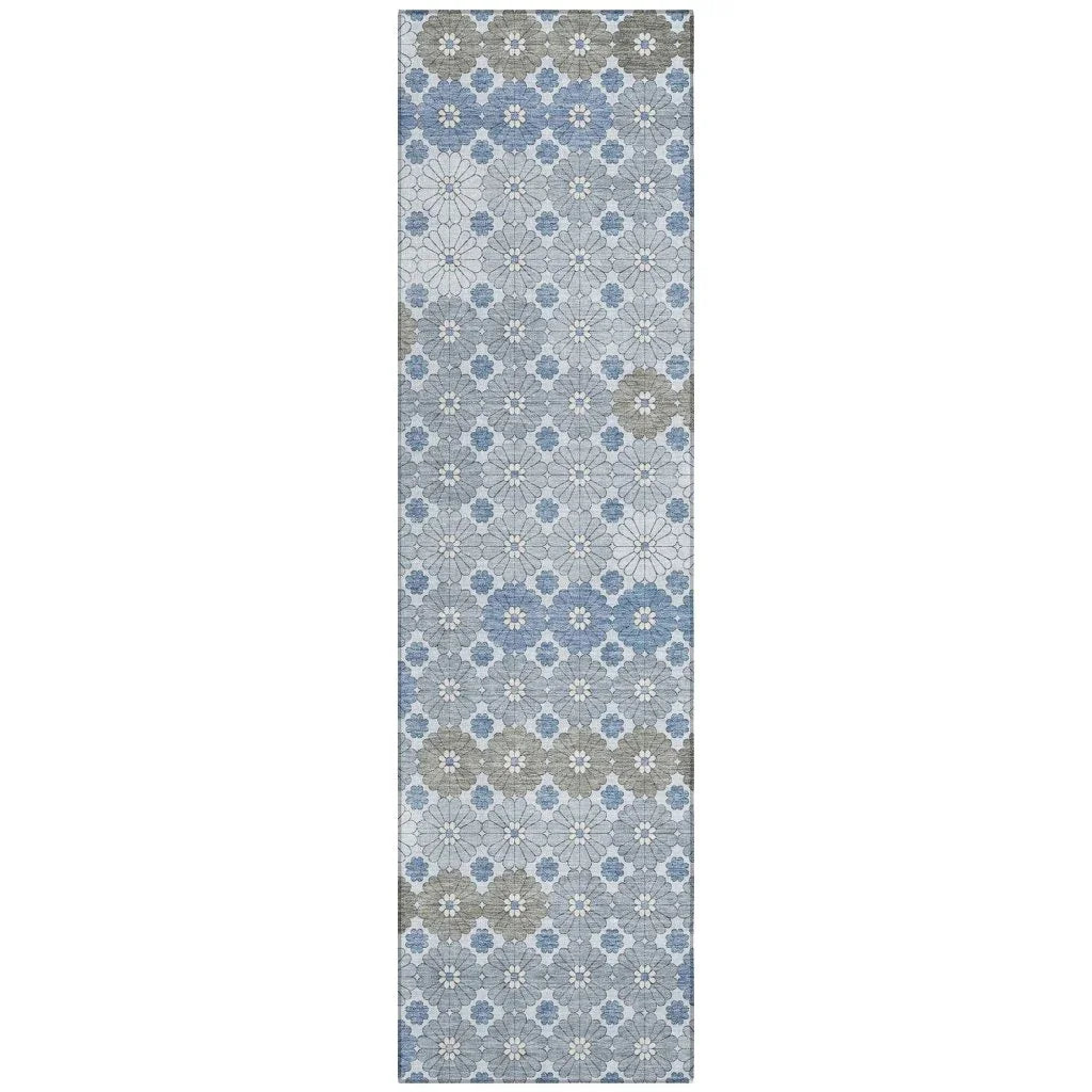 Braeyn Blue Washable Indoor - Outdoor Rug - LOOMLAN - LOOMLAN Rugs - Outdoor Rugs