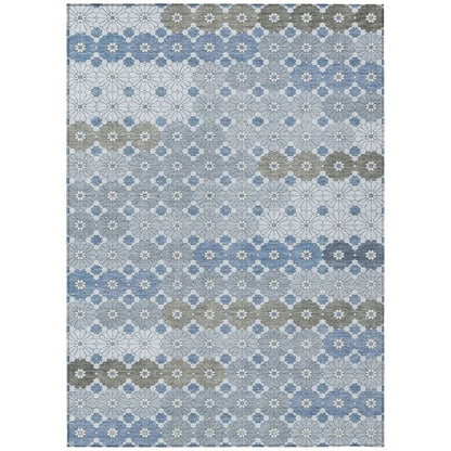 Braeyn Blue Washable Indoor - Outdoor Rug - LOOMLAN - LOOMLAN Rugs - Outdoor Rugs