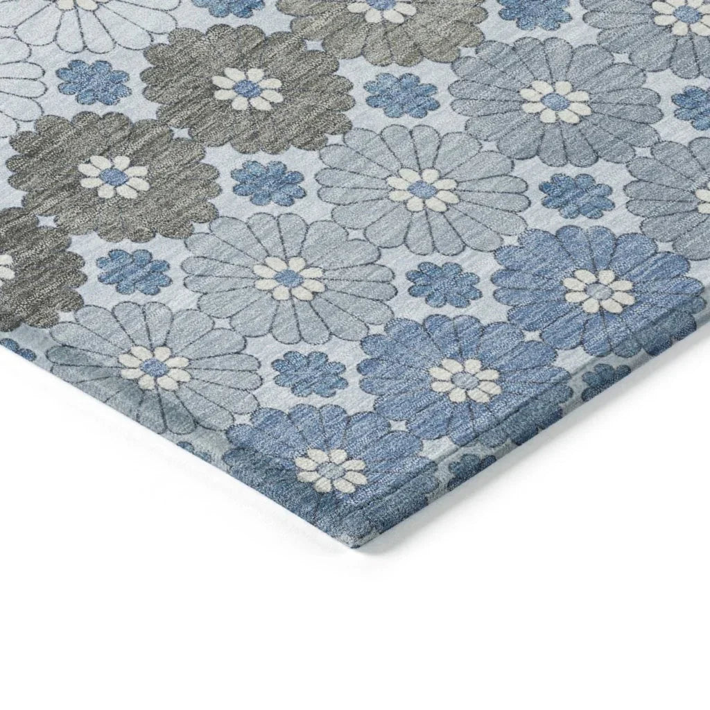 Braeyn Blue Washable Indoor - Outdoor Rug - LOOMLAN - LOOMLAN Rugs - Outdoor Rugs