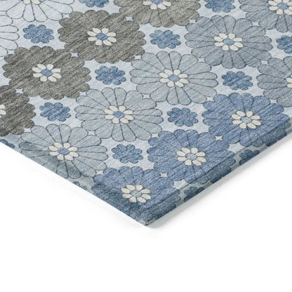 Braeyn Blue Washable Indoor - Outdoor Rug - LOOMLAN - LOOMLAN Rugs - Outdoor Rugs