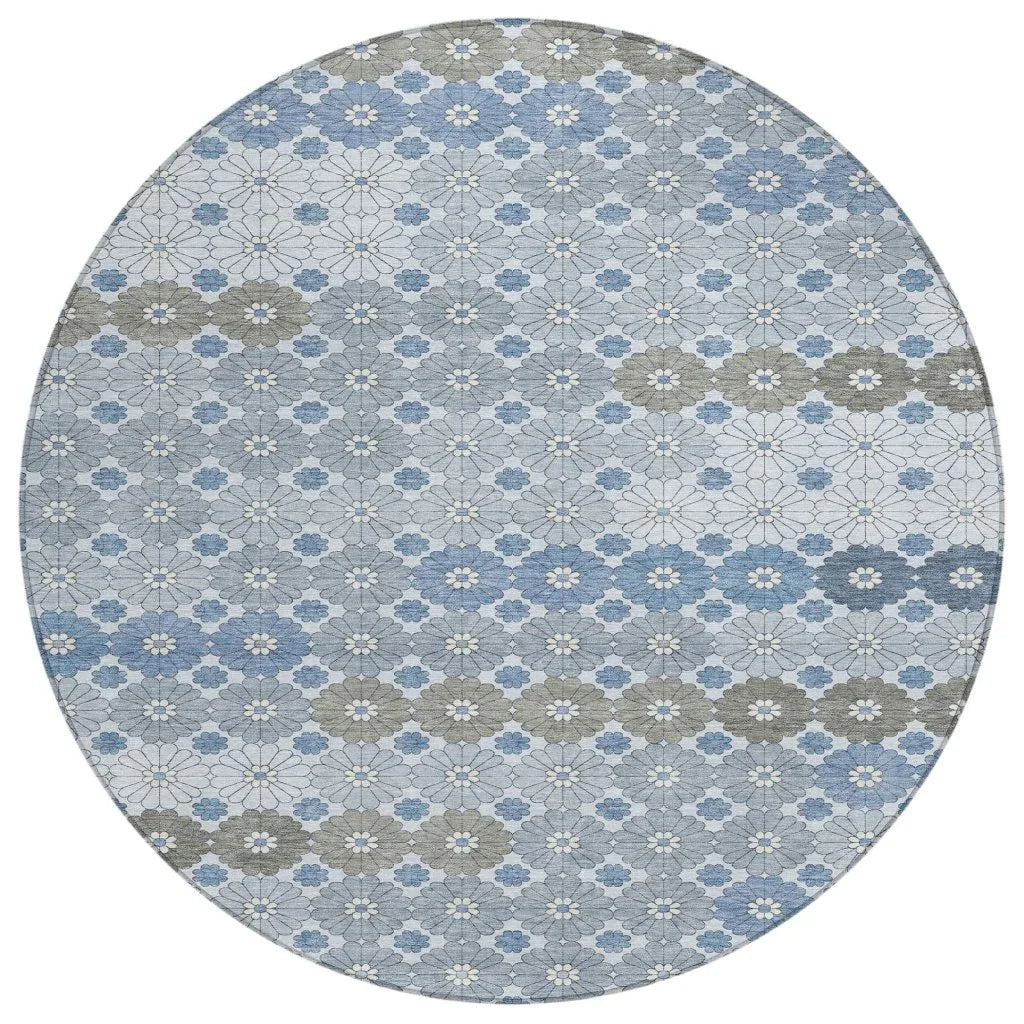 Braeyn Blue Washable Indoor - Outdoor Rug - LOOMLAN - LOOMLAN Rugs - Outdoor Rugs