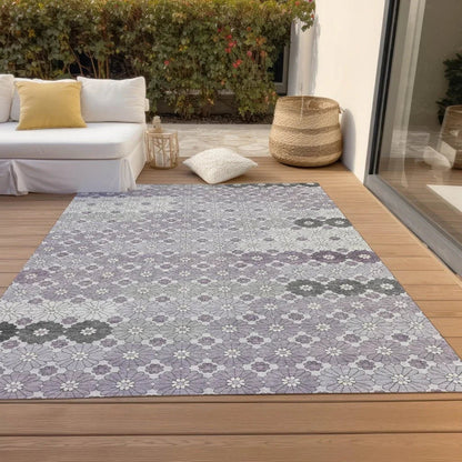 Braeyn Purple Washable Indoor - Outdoor Rug - LOOMLAN - LOOMLAN Rugs - Outdoor Rugs