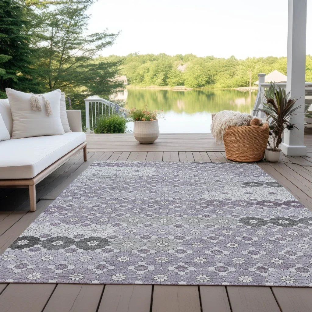 Braeyn Purple Washable Indoor - Outdoor Rug - LOOMLAN - LOOMLAN Rugs - Outdoor Rugs