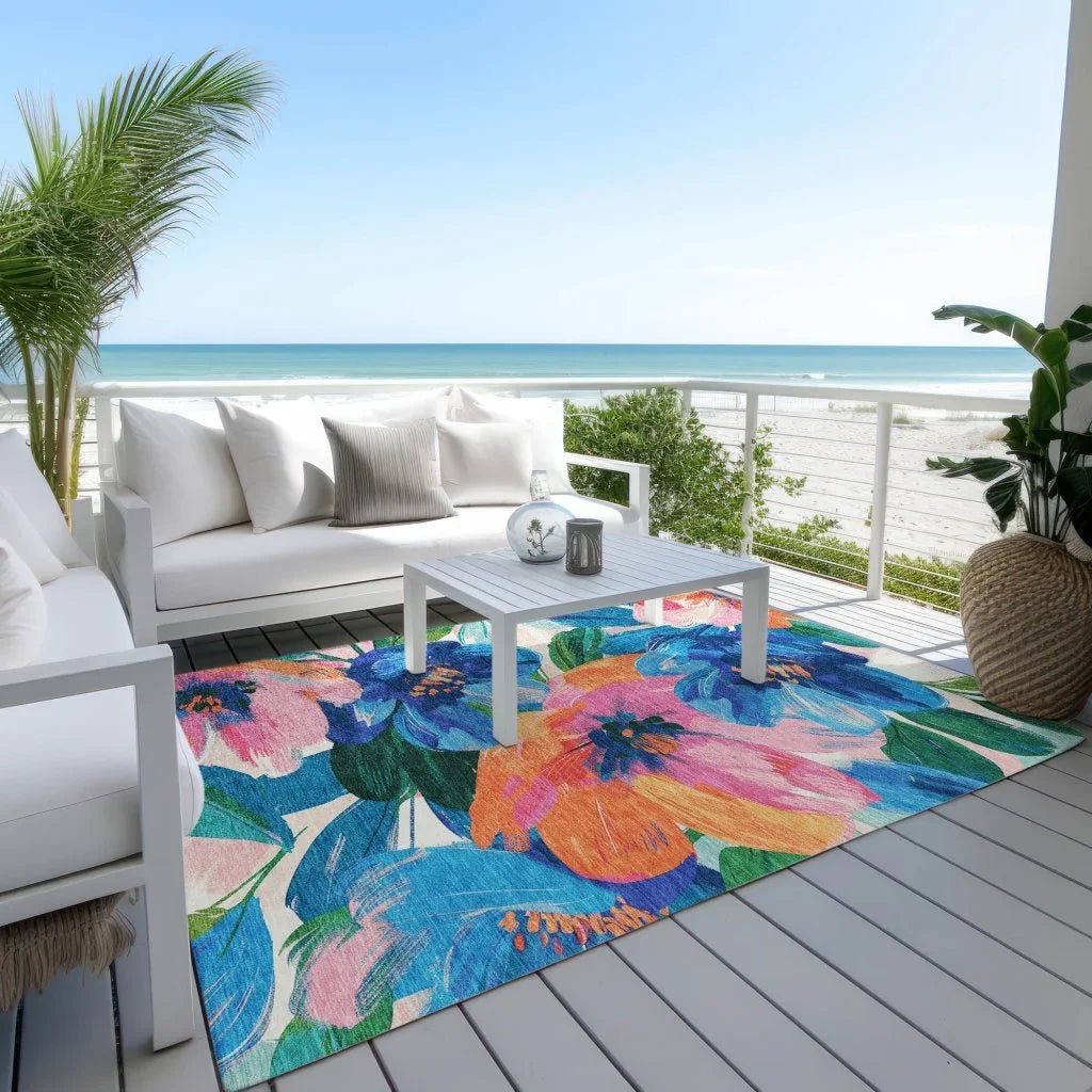 Braidea Blue Washable Indoor - Outdoor Rug - LOOMLAN - LOOMLAN Rugs - Outdoor Rugs