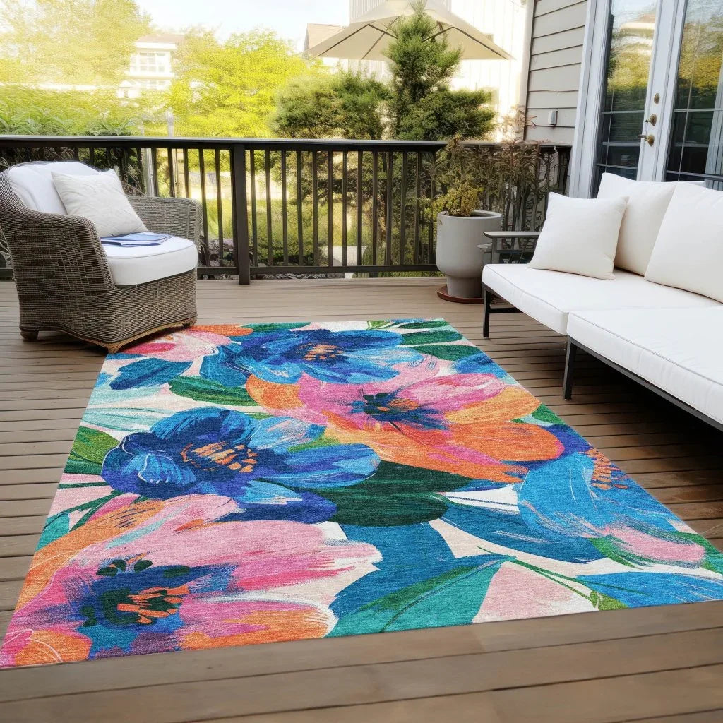 Braidea Blue Washable Indoor - Outdoor Rug - LOOMLAN - LOOMLAN Rugs - Outdoor Rugs