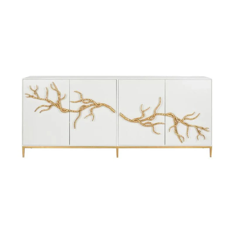Branch Wooden White Cabinet - LOOMLAN - Chelsea House - Accent Cabinets