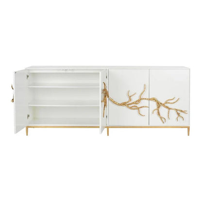 Branch Wooden White Cabinet - LOOMLAN - Chelsea House - Accent Cabinets