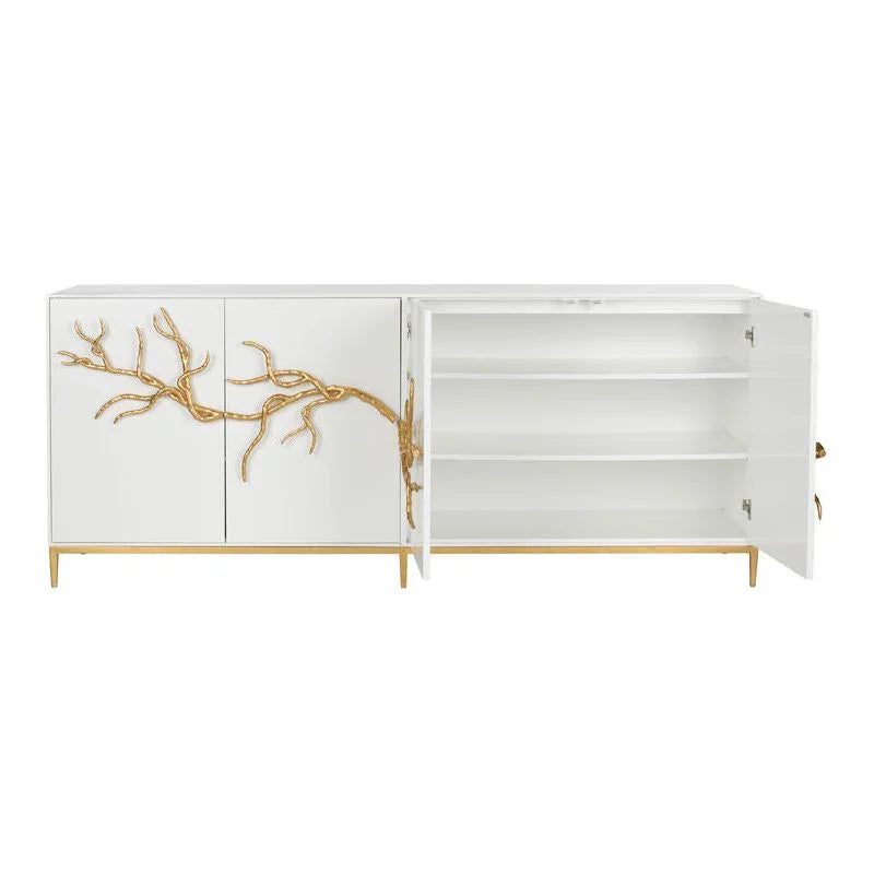 Branch Wooden White Cabinet - LOOMLAN - Chelsea House - Accent Cabinets