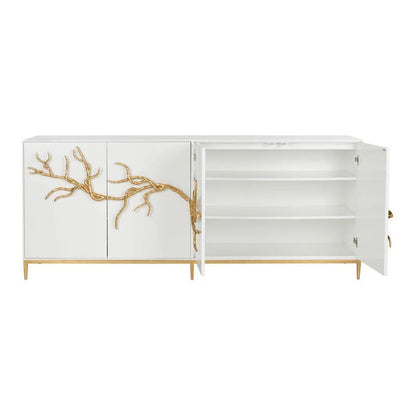 Branch Wooden White Cabinet - LOOMLAN - Chelsea House - Accent Cabinets