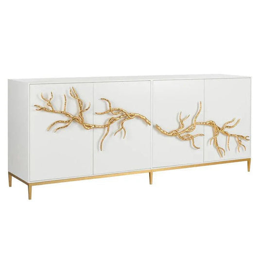 Branch Wooden White Cabinet - LOOMLAN - Chelsea House - Accent Cabinets