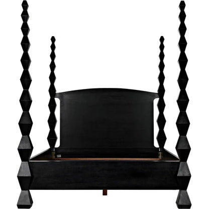 Brancusi Black Wooden Bed Frame - LOOMLAN - Noir - Beds