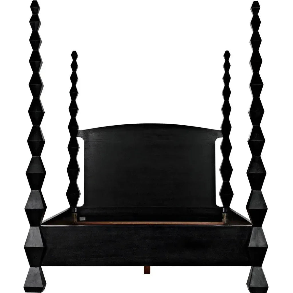 Brancusi Black Wooden Bed Frame - LOOMLAN - Noir - Beds