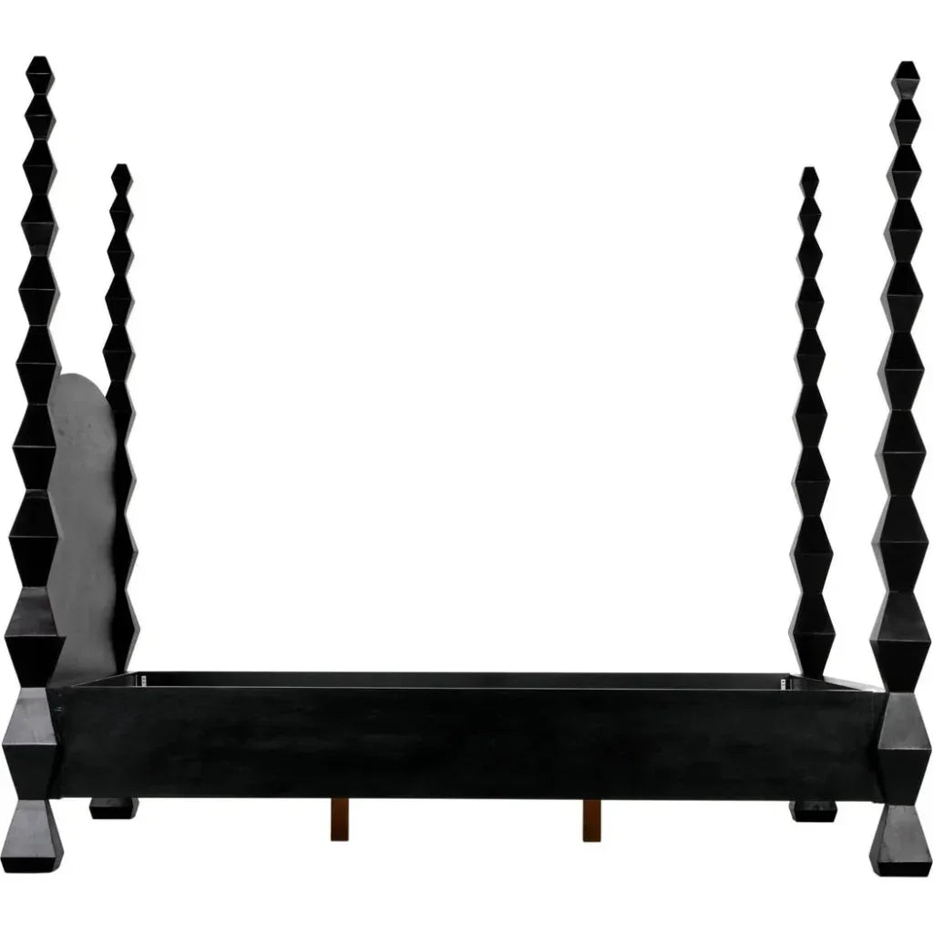 Brancusi Black Wooden Bed Frame - LOOMLAN - Noir - Beds