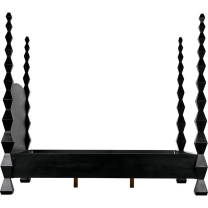 Brancusi Black Wooden Bed Frame - LOOMLAN - Noir - Beds